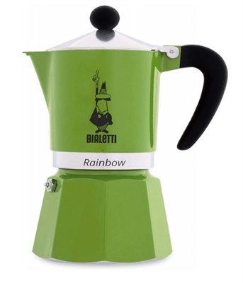 Гейзерная кофеварка Bialetti RAINBOW, 4972 120мл зеленая - фото 18878