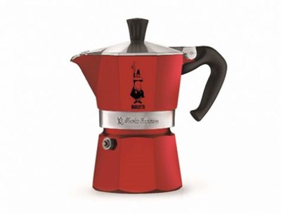 Гейзерная кофеварка Bialetti Moka Express Rossa, 4942, на 3 чашки - фото 19033