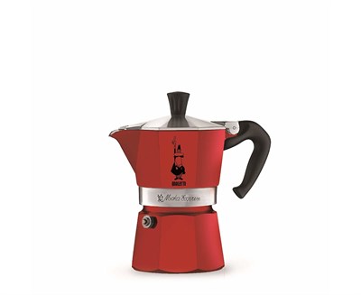 гейзерная кофеварка bialetti moka express rossa, 4942, на 3 чашки - фото 24796