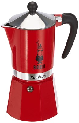 гейзерная кофеварка bialetti 4963 rainbow espresso maker, red - фото 25019