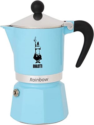 гейзерная кофеварка на 6 чашек rainbow light blue 270мл 5043 - фото 25421