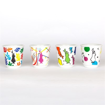 набор из 4 белых фарфоровых чашек для эспрессо bialetti yotz109 - фото 25649