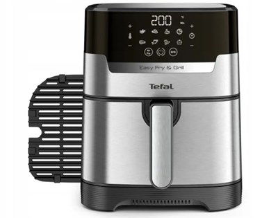 аэрогриль tefal ey505d fry & grill precision, черный - фото 26057