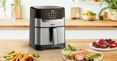 аэрогриль tefal ey505d fry & grill precision, черный - фото 26059