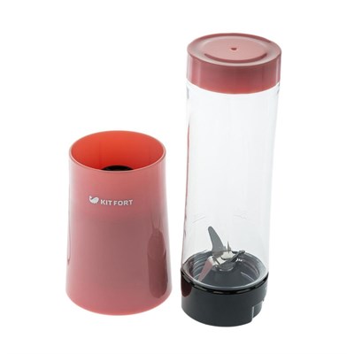 блендер для коктейлей kitfort кт-1311-1 shake & take, розовый - фото 26467