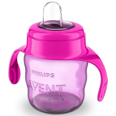 поильник philips avent comfort с носиком ручками 200мл с 6месяцев розовый scf551/03 - фото 27134