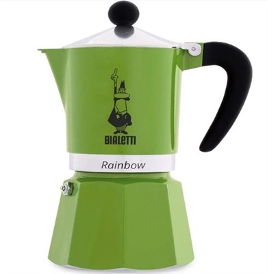 гейзерная кофеварка bialetti rainbow, 4971 40мл зеленая - фото 27234
