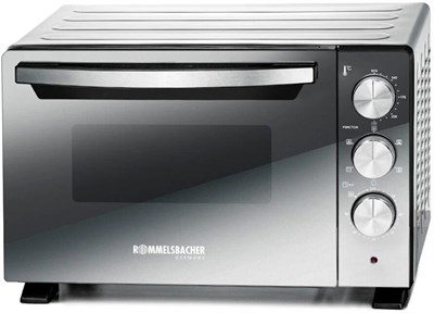 мини-печь rommelsbacher bgs 1400, с вертелом, конвекция, 22л, зеркальная, 1,38квт - фото 27985
