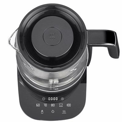 чайник электрический 1,7 л, стеклянный zwilling enfinigy, черный - фото 28545