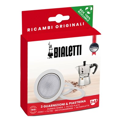 3 уплотнителя + 1 фильтр на 3-4 чаш. для алюминиевых кофеварок 0800033/NP - фото 30632