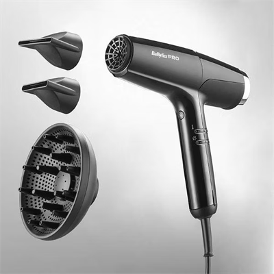 Фен BaByliss Pro BAB8550BE Falco Black/Silver - фото 31963