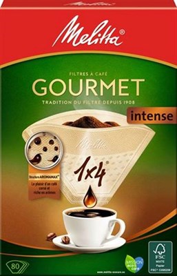 4006508172481 Фильтры Melitta, 80 кофейных фильтров, размер 1x4, для фильтр-кофеварок, насыщенный цвет Gourmet Intense - фото 32547