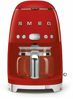 Капельная кофеварка Smeg DCF02RDEU, красный, стиль 50-х годов, 10 чашек, 1.4 л - фото 32696