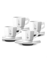 bialetti rtatz402 набор чашек с блюдцами set 4 cups perfetto moka white