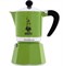 гейзерная кофеварка bialetti rainbow, 4971 40мл зеленая